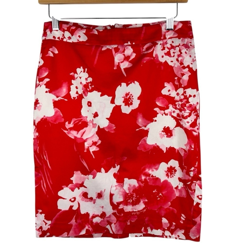 Anna Rachel’s Red Floral Pencil Skirt Size 42 Vacation Beach